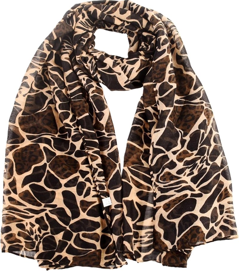 VJHX Leopard Print Shawls and Wraps for Womens Cheetah Hijab Scarf Voile Sheer Beach Scarves Sunscreen Head Shawl - Image 1